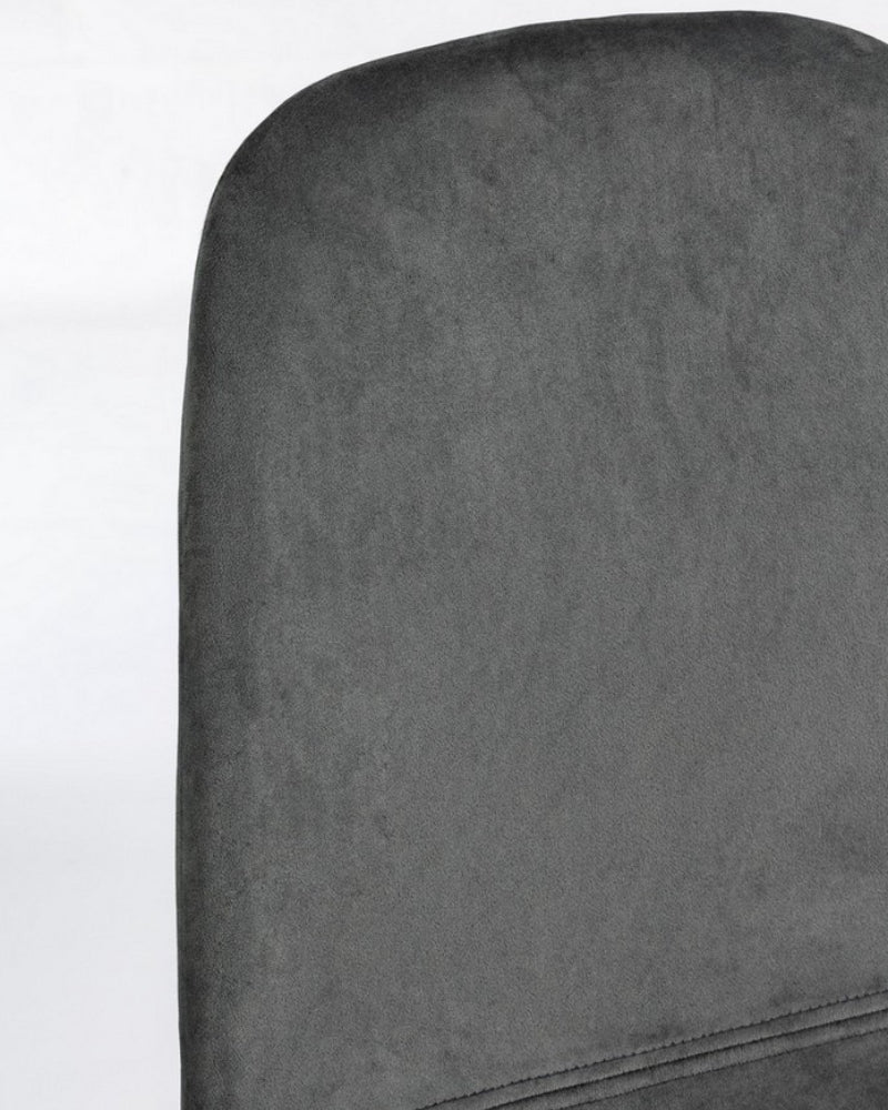 Irelia Dark Gray Velvet Chair - Bizzotto