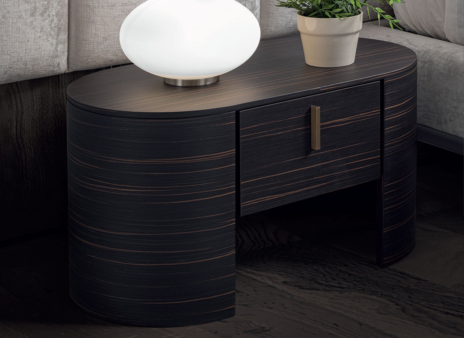 Charlie 1 Drawer Bedside Table - Conte