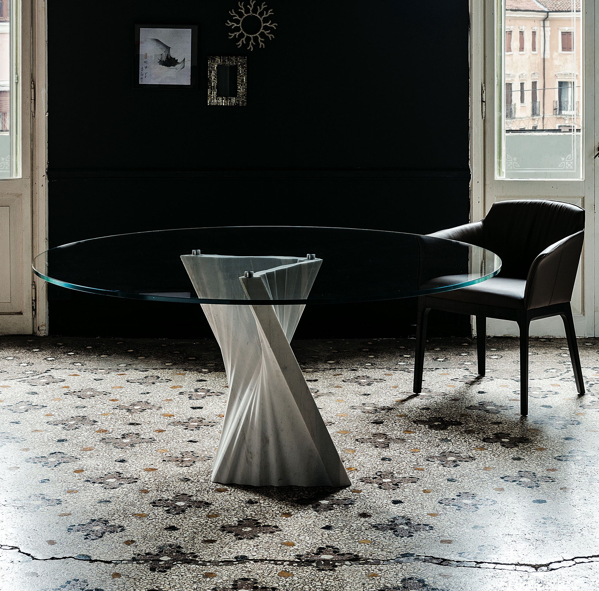 Plisset Table with Crystal Top - Cattelan Italia